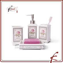 4pcs rose decals ceramic bathroom set